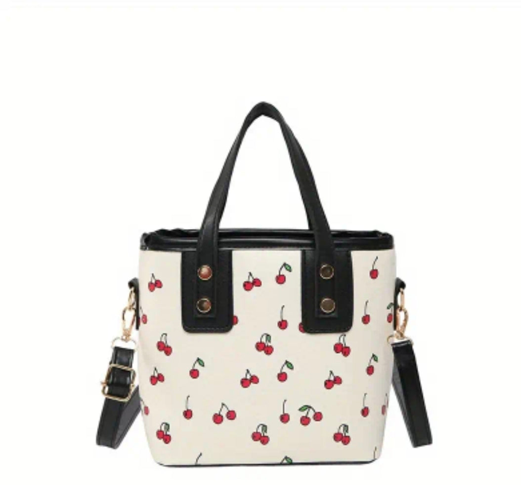 Cartera cerezas Negra