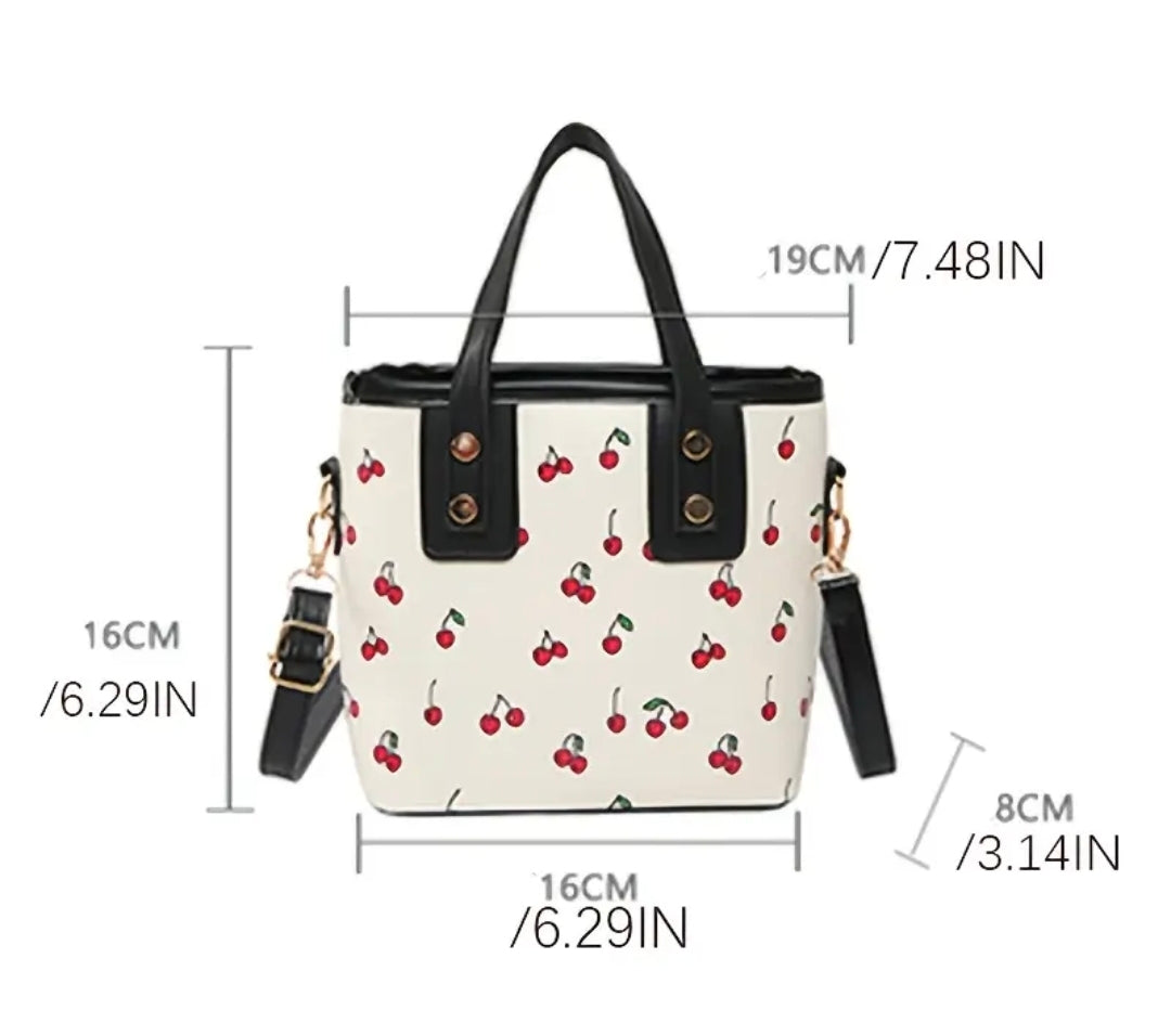 Cartera cerezas Negra